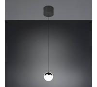Reality Leuchten Senta LED pendant light, chrome-coloured, Ø 10 cm, 4,000 K, 1-bulb.