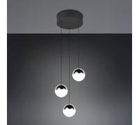 Reality Leuchten Senta LED pendant light, chrome-coloured, Ø 25 cm, 4,000 K, 3-bulb.