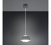 Reality Leuchten Tilos pendant light, anthracite, Ø 23 cm, metal/glass, E27