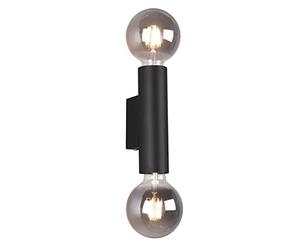 Reality Leuchten Vannes R20182032 Wall Light Metal Matte Black Exclusive 2X E27