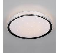 Reality Leuchten Varda LED ceiling light, black, Ø 39 cm, remote control