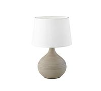 Reality, Table lamp, Martin 1xE14, max.40,0 W Fabric, White, Body: Ceramic, Cappuccino Ø:20 cm, H:29 cm IP20,Cord switch