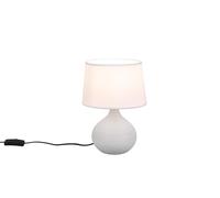 Reality, Table lamp, Martin 1xE14, max.40,0 W Fabric, White, Body: Ceramic, Cappuccino Ø:20 cm, H:29 cm IP20,Cord switch