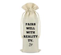 Reality TV Lover Gift Wine Bag TV Show Gifts Reality TV Show Inspired Gift for Best Friend Mom Sister Wife Aunt Christmas Birthday Gift Decorative Wine Bags Wine Bottle Cover Bag