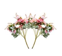 Realjoy 21 Heads Artificial Fake Rose Flowers(Pink)