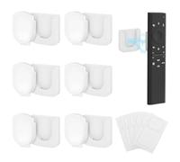Realjoy 6 Pcs Magnetic Remote Control Holder, Wall Mounted TV Remote Holder, White Wall Remote Control Holder without Drilling for TV Air Conditioner Remote Control Charge Socket