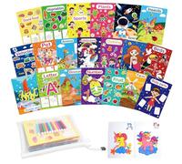 Realjoy Colouring Books for Children Age 2-8, 20 Pcs Mini Colouring Books for Party Bags, A6 Size, 20 Themes,Travel Activity Packs for Kids, Party Bag fillers with 12 Colored Pencils and Storage Bag