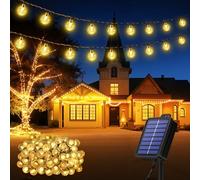 Realky Solar Garden Lights, 100LED Garden Solar Lights 8 Mode IP65 Waterproof 8.1M Solar String Lights Outdoor Garden for Terrace, Party, Balcony, Gazebo(Warm White+Memory Function)