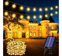 Realky Solar Garden Lights, 200LED Garden Solar Lights 8 Mode IP65 Waterproof 27M Solar String Lights Outdoor Garden for Terrace, Party, Balcony, Gazebo(Warm White+Memory Function)