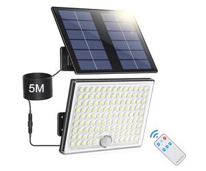Realky Solar Security Light Outdoor, IP65 Waterproof Wall-Mounted Flood Light with PIR Motion Sensor, 3 Modes Split Solar Wall Light for Yard, Garage,Shed-1PCS