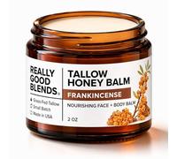 Really Good Blends - Tallow Honey Balm, Made in USA, Organic Body Butter, Grass-Fed Beef Tallow for Skin, Soothing All-Natural Moisturizer | Handmade - 2 oz (Frankincense)