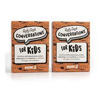 Really Good Conversations for Kids Set (Vol. 1 & 2) | Conversation Starter Card Game for Ages 6-12 | Family Travel Game | Boosts Confidence & Emotional Intelligence | UK Made