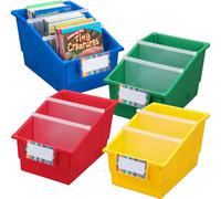 Really Good Stuff 666004 Chapter Book Library Bins with Dividers Primary