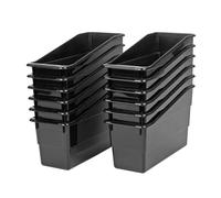 Really Good Stuff-666010 Durable Magazine,Book,Folder&File Holders - Ideal for Narrow/Vertical Storage Needs-Instantly Color Code Home/Classroom-Choose from 22 Colors (Single Color Set of 12), Black