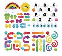 Really Good Stuff EZ Stick Sensory Path for Hallways - 159 Decals for Floors and Walls, Rainbow