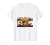 Really Like Carousels Carousel Carnival Amusement Park T-Shirt, Men, White, 4X-Large
