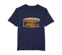 Really Like Carousels Carousel Carnival Amusement Park T-Shirt, Men's Big and Tall, Navy Blue, 4X Tall