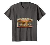 Really Like Carousels Carousel Carnival Amusement Park T-Shirt, Youth, Asphalt Grey, 4T