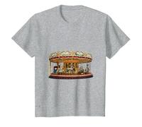 Really Like Carousels Carousel Carnival Amusement Park T-Shirt, Youth, Heather Grey, 4T