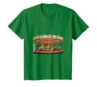 Really Like Carousels Carousel Carnival Amusement Park T-Shirt, Youth, Kelly Green, 4T