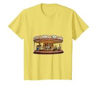 Really Like Carousels Carousel Carnival Amusement Park T-Shirt, Youth, Lemon Yellow, 4T