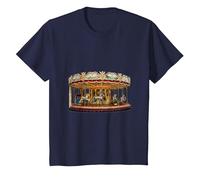 Really Like Carousels Carousel Carnival Amusement Park T-Shirt, Youth, Navy Blue, Small