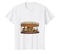 Really Like Carousels Carousel Carnival Amusement Park T-Shirt, Youth, White, 4T