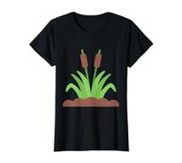 Really Like Cattails Cat Tail Pond Typha Bulrush Reedmace Value Graphic T-Shirt, Women, Black, M