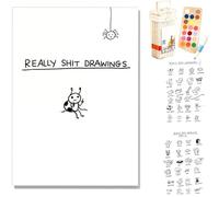 ‘Really Sh!t Drawings’ Book, Funny Doodles Drawings Books, 100+ Terrible Yet Hilarious Doodles with 24 Colored Pens, Cute Art Sketchbook, Gift for Draw Lovers