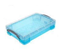Really Use Box 4 Litre Transparent Blue Recycled Plastic Box with Removable Lid