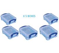Really Useful 0.2 Litre Small Clear Plastic Storage Box (Pack of 10)