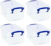 Really Useful 1.6 Litre Clear Storage Box 4 Pk