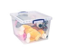 Really Useful Products 33.5 Litre Box, Nestable Clear, Pack of 3 in Card