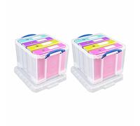 17.5L Really Useful Nesting Boxes Lidded Storage Home Office - Clear
