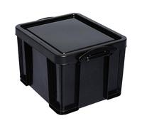 Really Useful 35 Litre Recycled Plastic Storage Box with Lid - Black (35BKR)