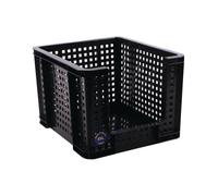 Really Useful 35L Open Front Storage Crate Black Stackable Garage Workshop