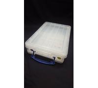 Really Useful Clear Plastic Organiser and Clear Boxes to Organiser, 16 x 0.14 Litre Storage Boxes in a Clear Plastic Organiser and Assorted Boxes
