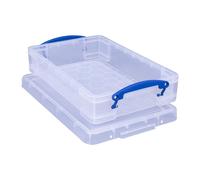 Really Useful 4L Plastic Storage Box With Lid 395x255x80mm Clear