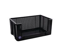 Really Useful 64L Open Front Storage Crate Black Stackable Garage Workshop
