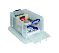 Really Useful Box 64 L Front Opening Stackable Storage Box, Clear - New +24h Del