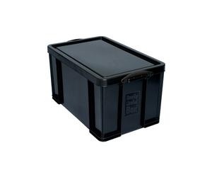 Really Useful 64L Recycled Plastic Storage Box Black 64Black R