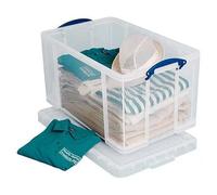 Really Useful 84 LITRE Plastic Storage Box (CLEAR) Pack of 6