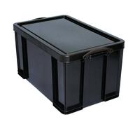 Really Useful 84 Litre Recycled Plastic Storage Box with Lid - Black (84BKR)