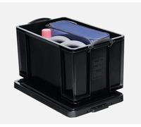 Really Useful 84L Recycled Plastic Storage Box Black 84 Litre - New