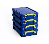 Really Useful Box 5x4-Litres A4 Opaque Blue Storage Boxes - Lockable Lid, Stackable, Food-Safe, and Temperature-Resistant - Ideal for Documents and More