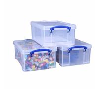 Really Useful Box 9 Litre Clear Pack of 3, Clear