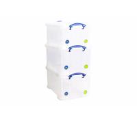 Really Useful Box Clear Plastic Storage 48 Litre Pack of 3 UK Home Organiser