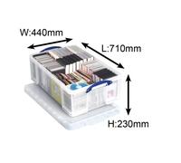 Really Useful Box Clear Storage Box 50 Litres 71cm x 44cm x 23cm