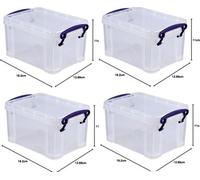 Really Useful Box Company Really Useful Box Plastic Storage 1.6 Litre Clear (Pack Of 4) / Free Next Day Delivery