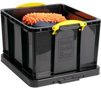 Really Useful Box Company Really Useful Box Plastic Storage 42L Solid Black With Yellow Handles Pack Of 2 /next Day Delivery